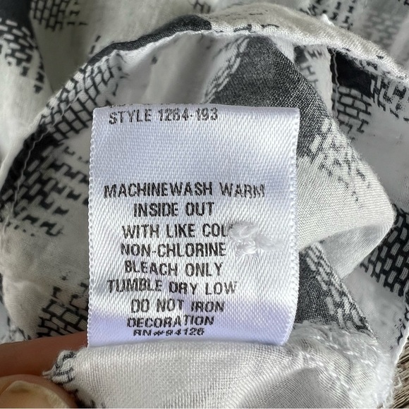 CP Shades Dolman Sleeve Popover Cotton Crop Top Square Crosshatch XS Boxy GUC - Picture 11 of 11